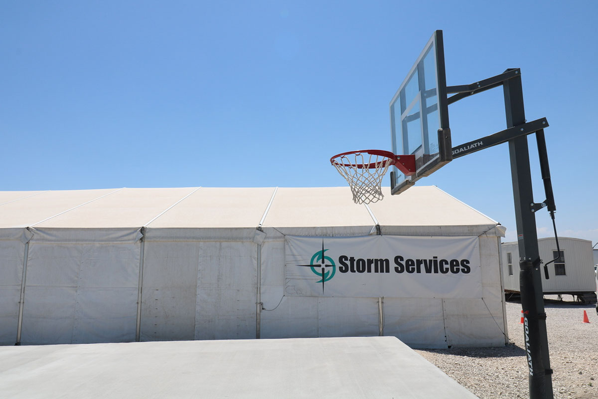 exterior image of a basketball court.