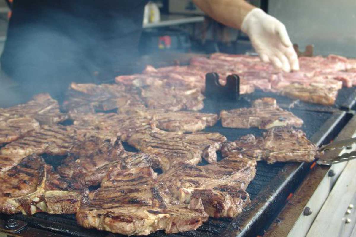 Steak dinner on the grill