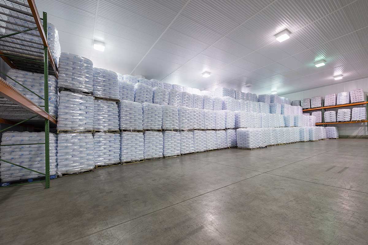 Ice stored and ready to ship nationwide.