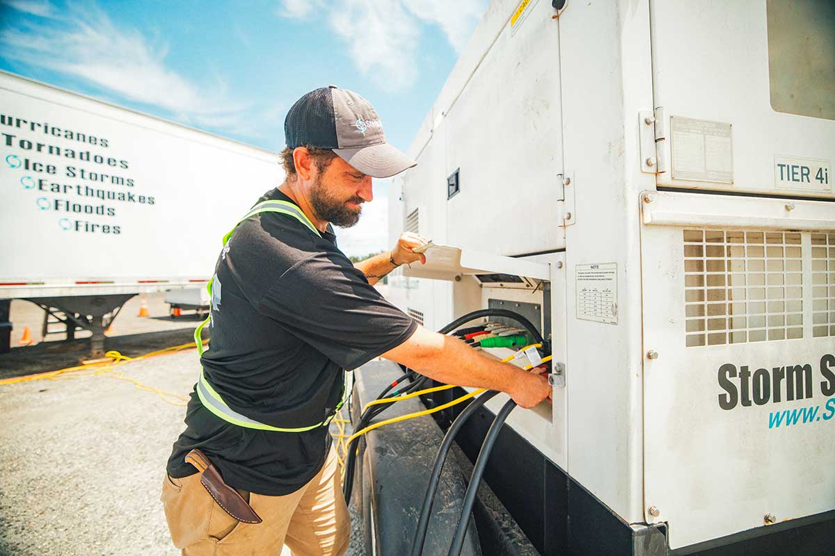 Configuring a generator for a base camp deployment.