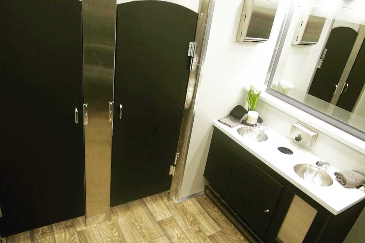 On-site handwashing and shaving station.