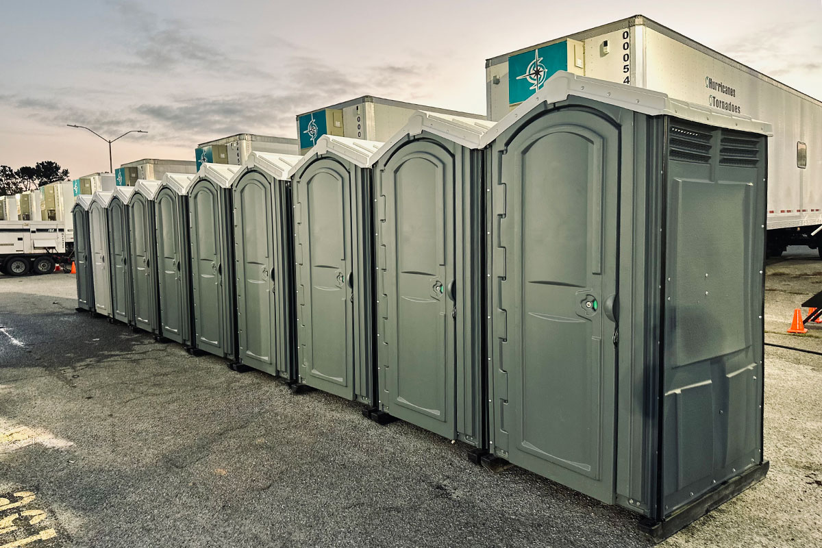 On-site handwashing and shaving station.