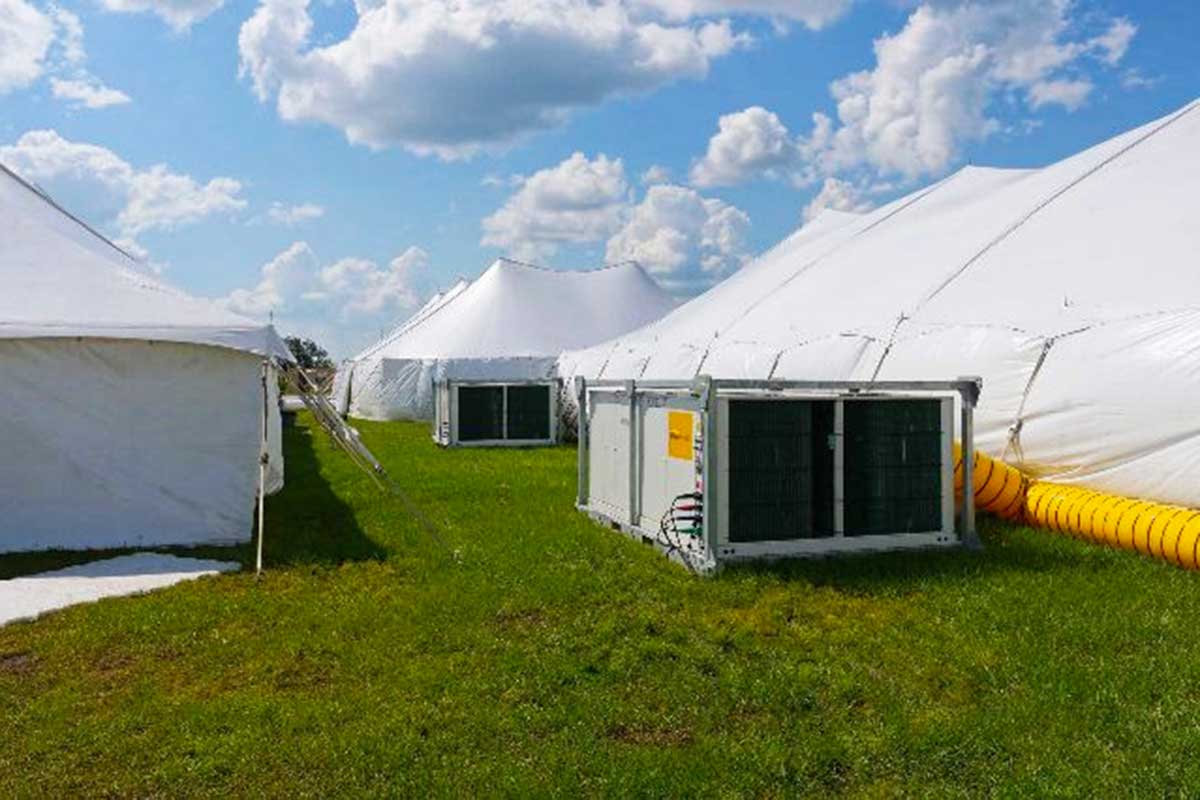 Climate control for base camp tents.