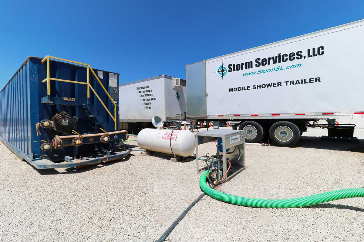 Water pumps, heaters and plumbing are all available at any base camp setup.